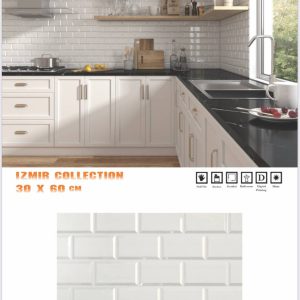 کاشی ازمیر آجرنما سفید براق 30×60